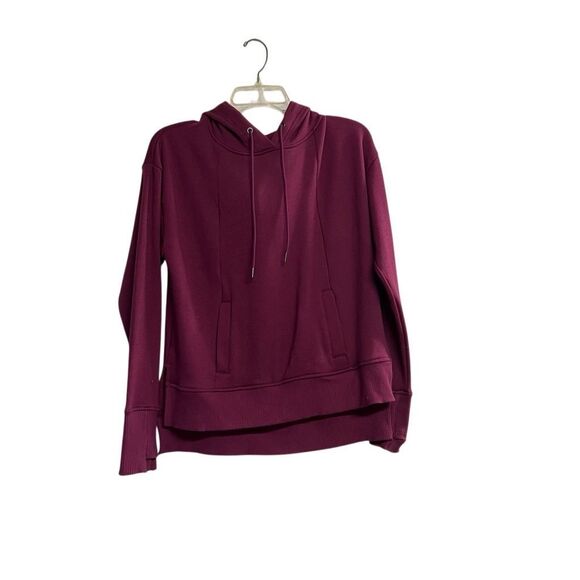 AVIA Plush Hoodie Women’s Size Medium Purple Long Sleeves Thumb Holes  Pockets - Picture 1 of 11